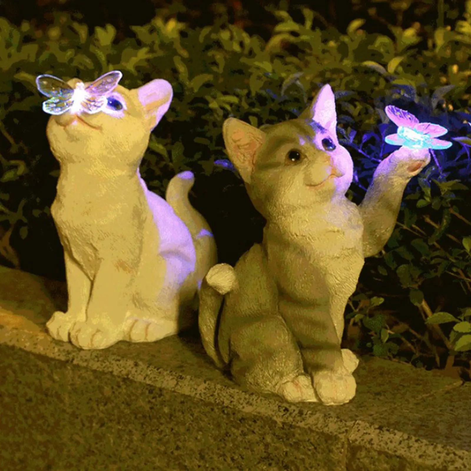Smart Zen Garden - Escultura de gato al aire libre,