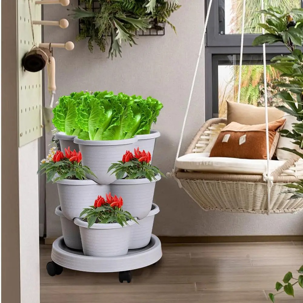 Vertical Planter Tower - Maceta Vertical Apilable de Varias Capas