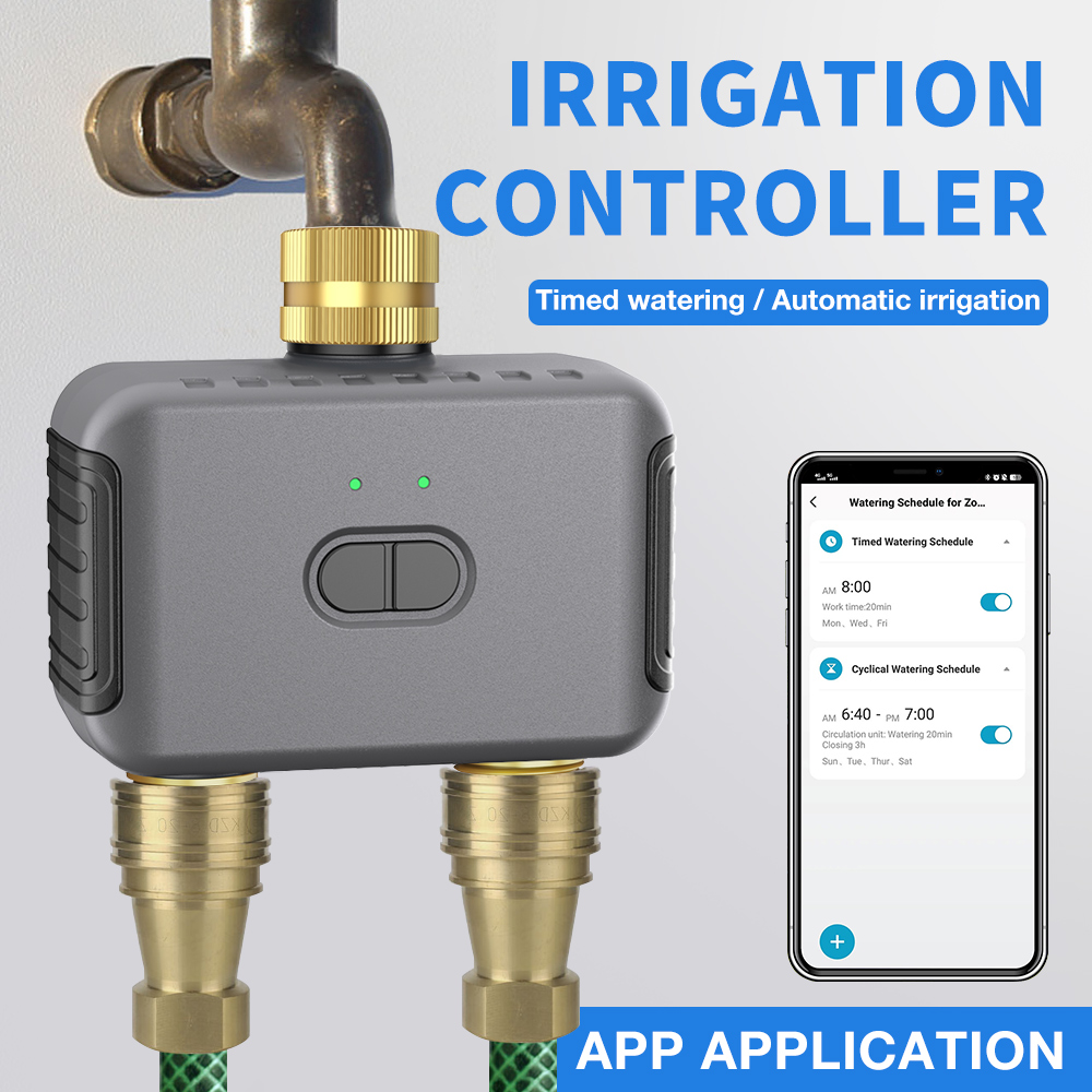 Smart Garden Outdoor - Tuya-temporizador de riego de 2 zonas,