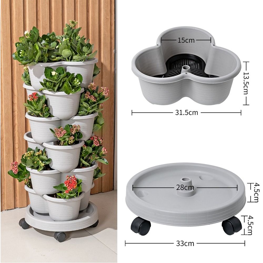 Vertical Planter Tower - Maceta Vertical Apilable, Maceta de Plástico