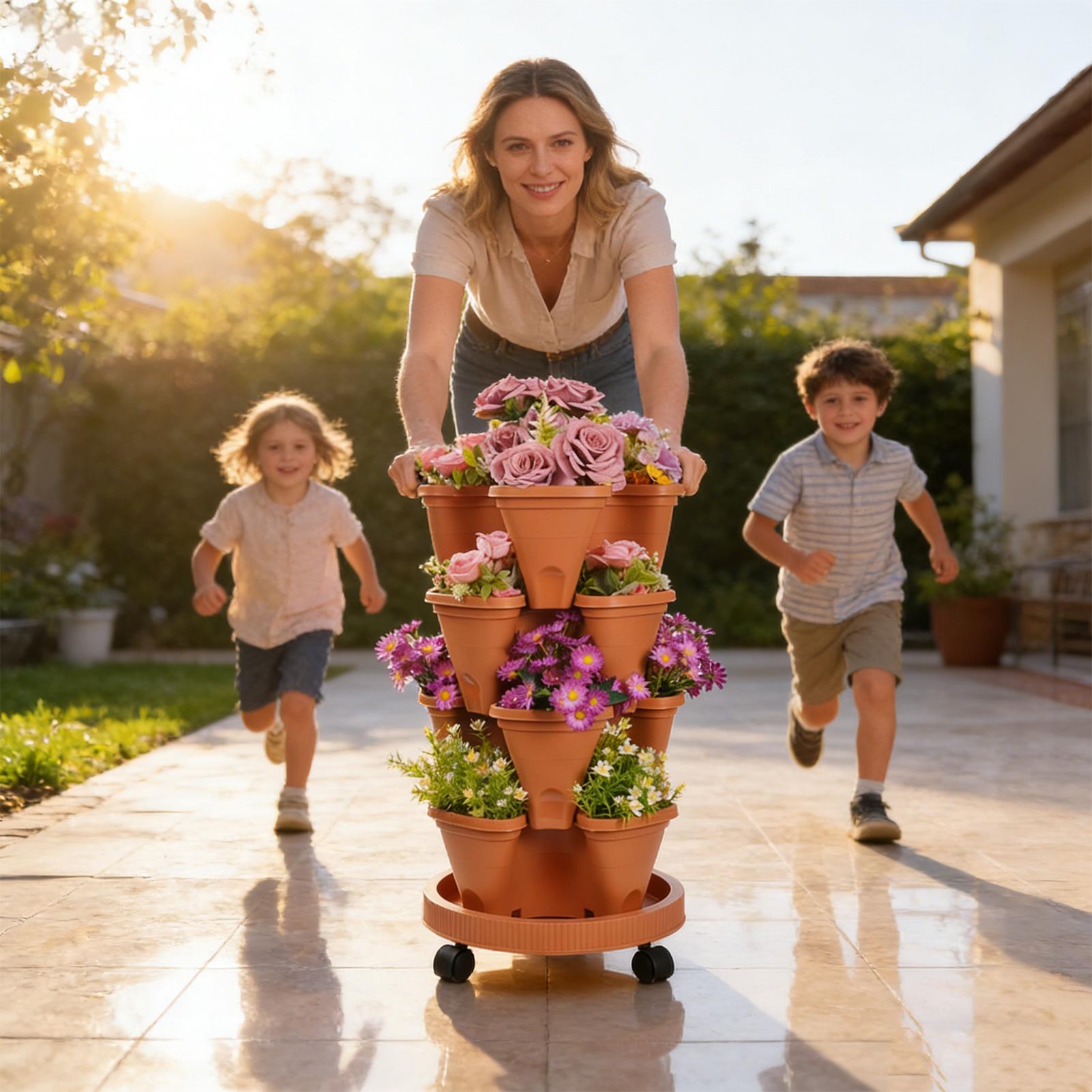 Macetero Apilable de Cuatro Ni - Vertical Planter Tower reseña y precio