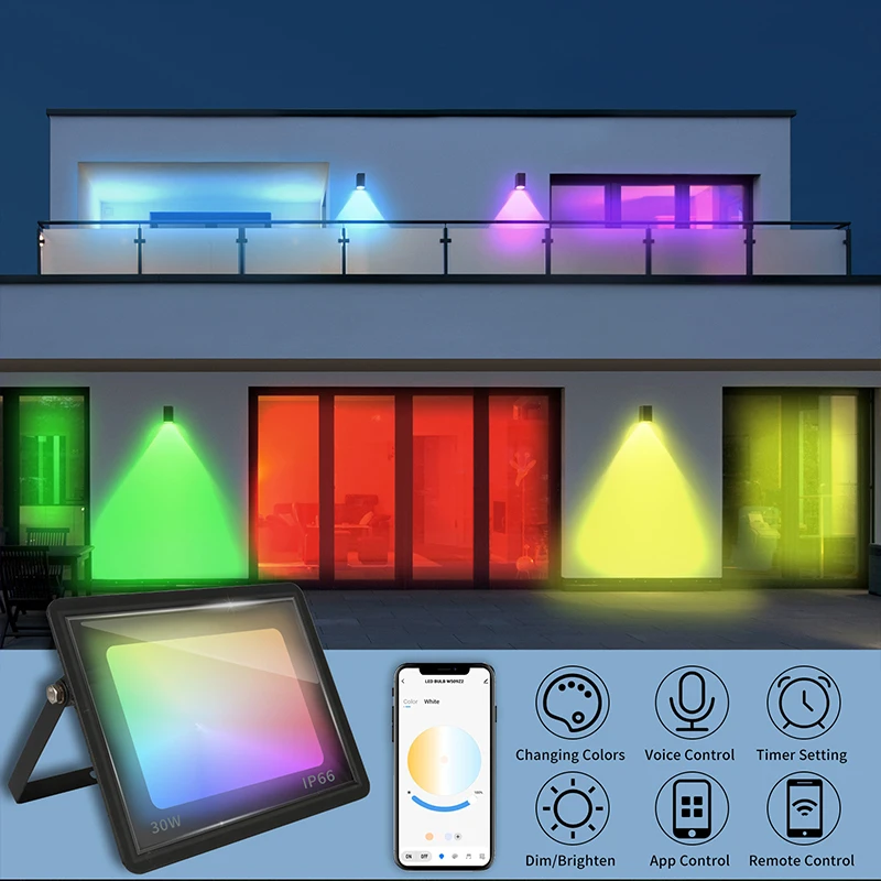 Reflector RGB TUYA aplicación  - Smart Garden Drawing reseña y precio