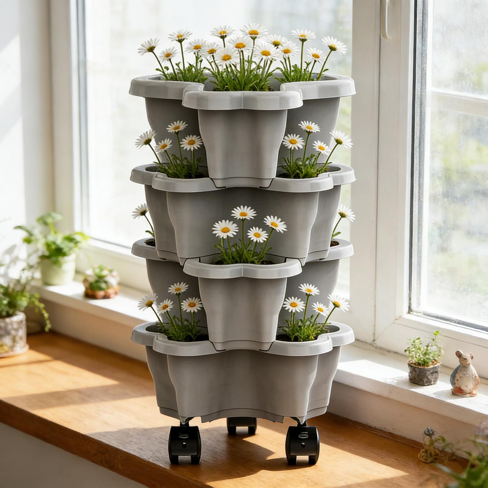 Torre de plantas apilable, mac - Vertical Planter Tower reseña y precio